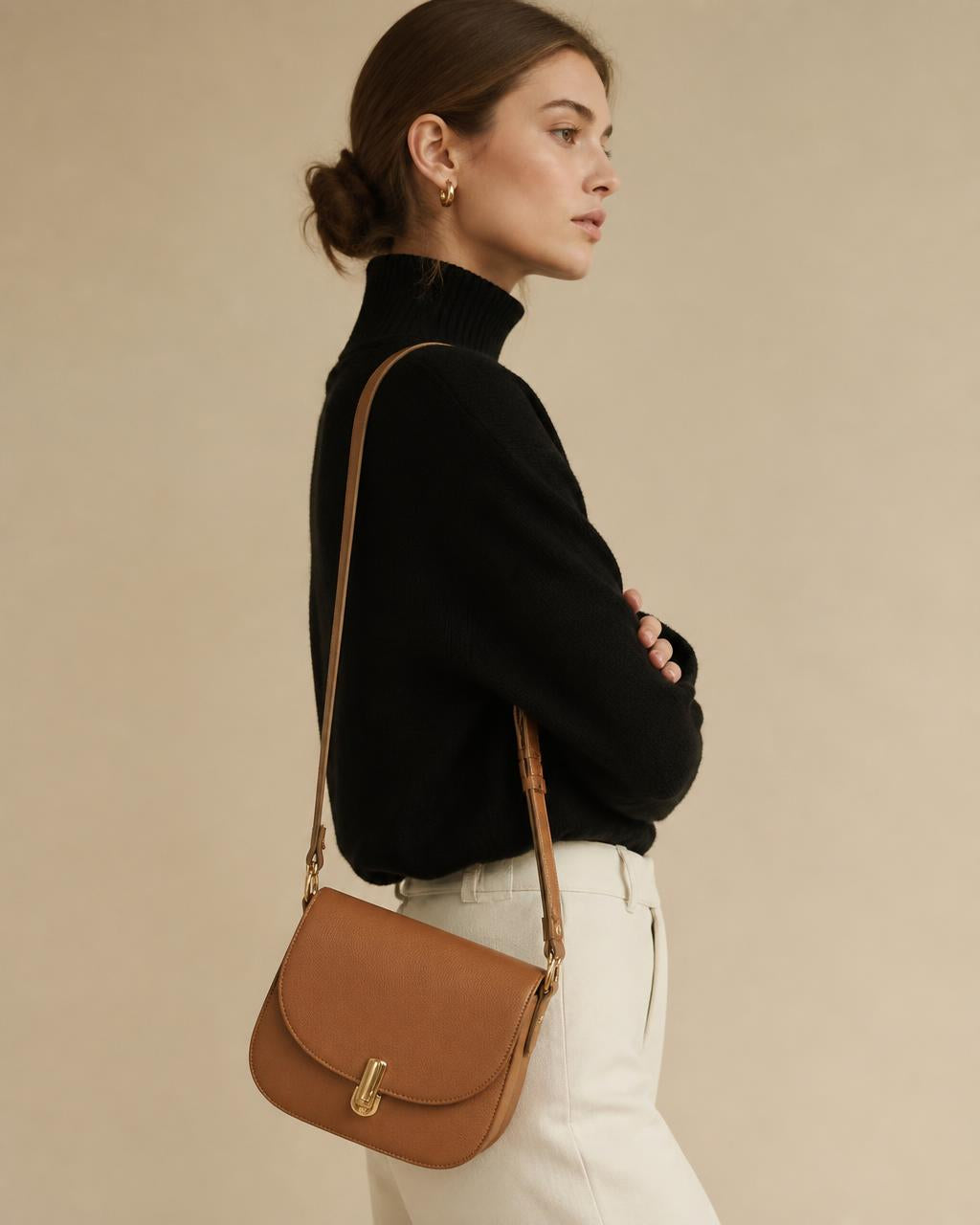 Bayswater Leather Crossbody Bag in tan