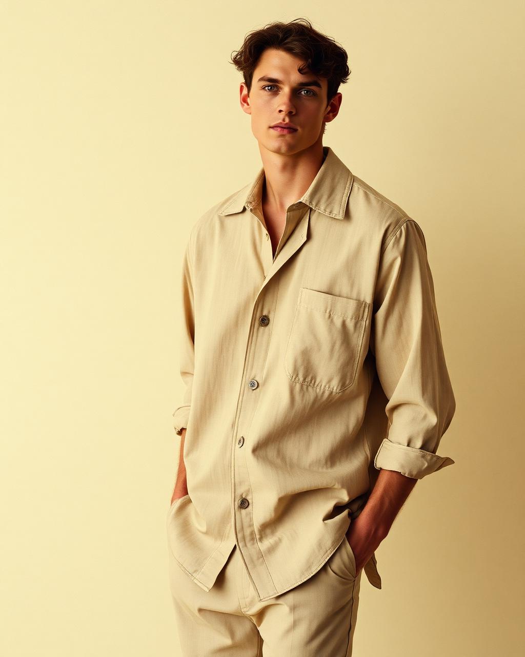 Brixton Linen Camp Collar Shirt