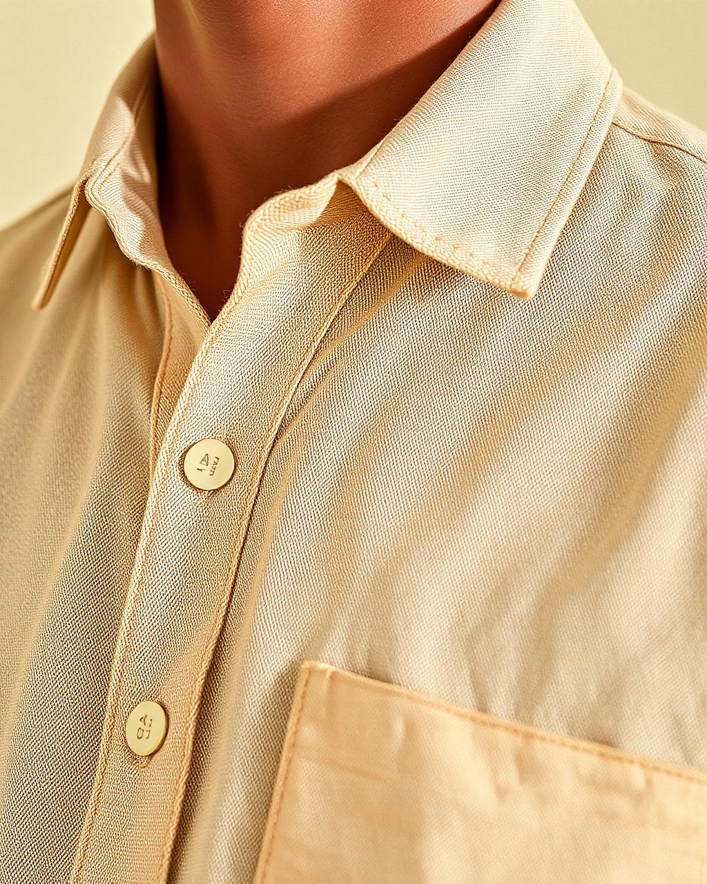 Brixton Linen Camp Collar Shirt detail