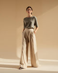 Chiswick Linen Wide-Leg Trouser in ecru