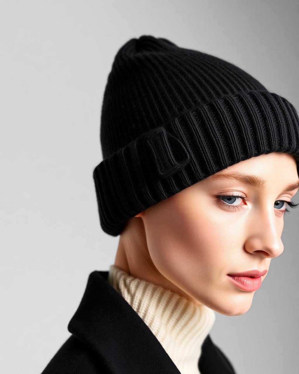 Ealing Cashmere Beanie in charcoal