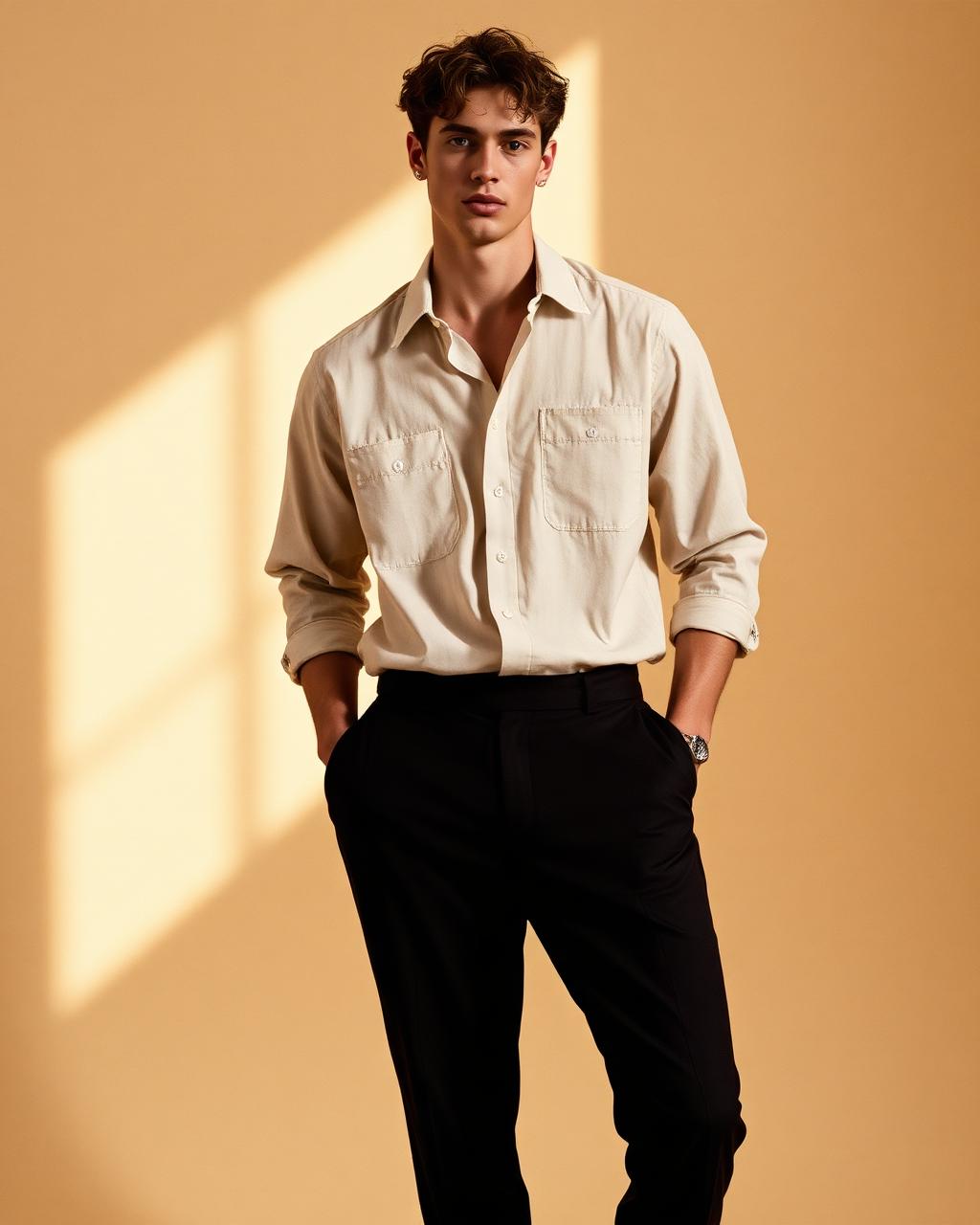 Fulham sand linen relaxed shirt