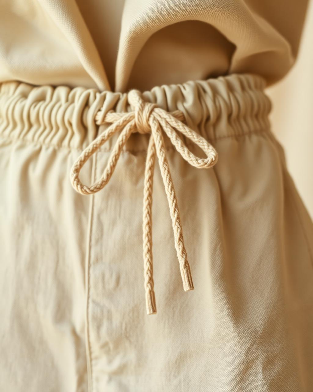 Holland Linen Drawstring Trousers detail