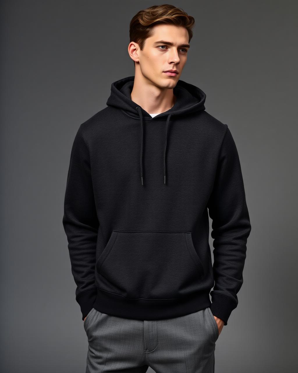 Holloway Cotton Hoodie in charcoal