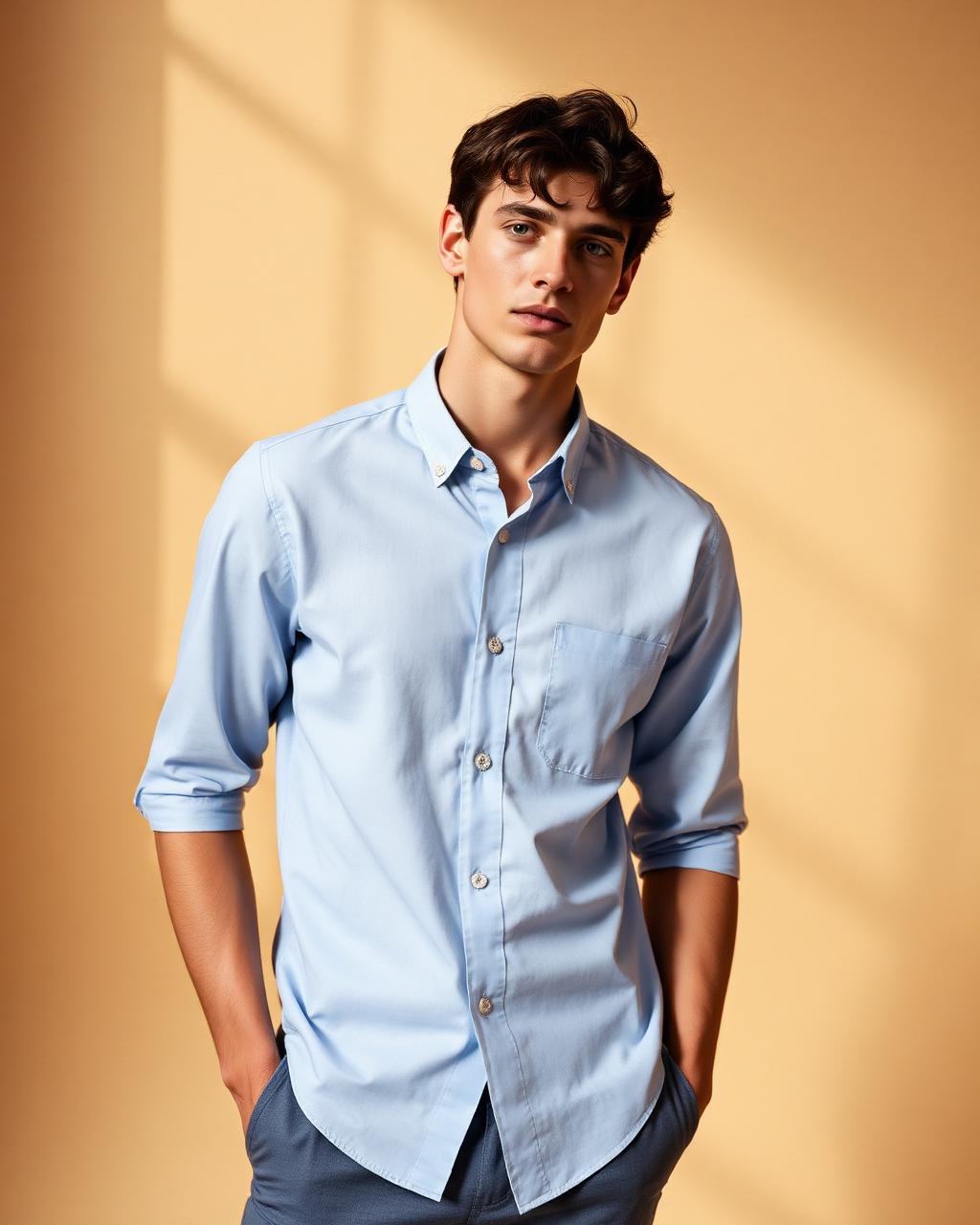 Islington pale blue cotton oxford shirt