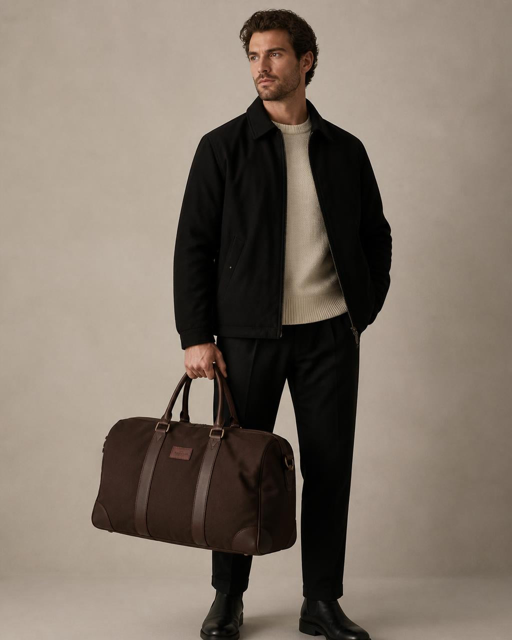 King's Cross Canvas Weekender in chocolate