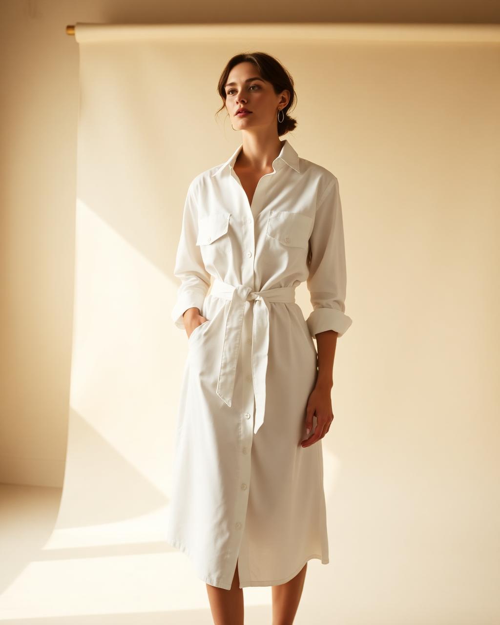 Marlow Pleated Shirt Dress