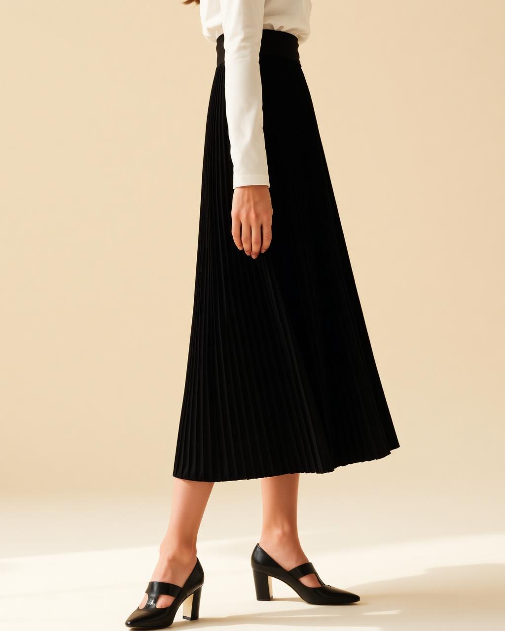 Parsons Green Pleated Tennis Skirt in black