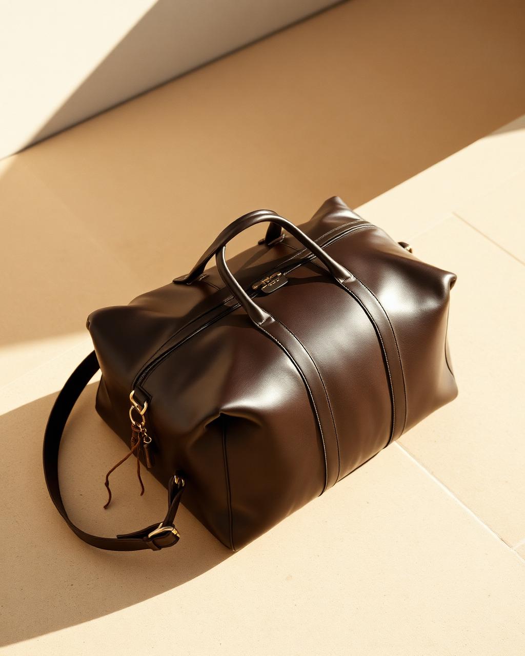 Piccadilly dark brown leather holdall bag