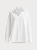 White cotton poplin oversized shirt