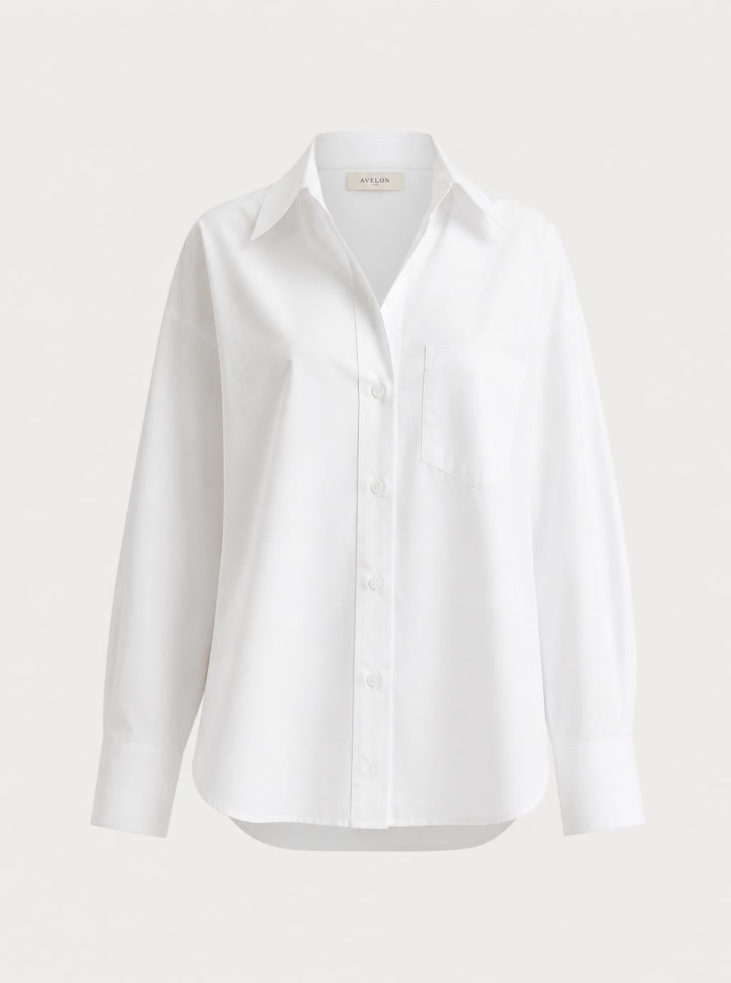 White cotton poplin oversized shirt